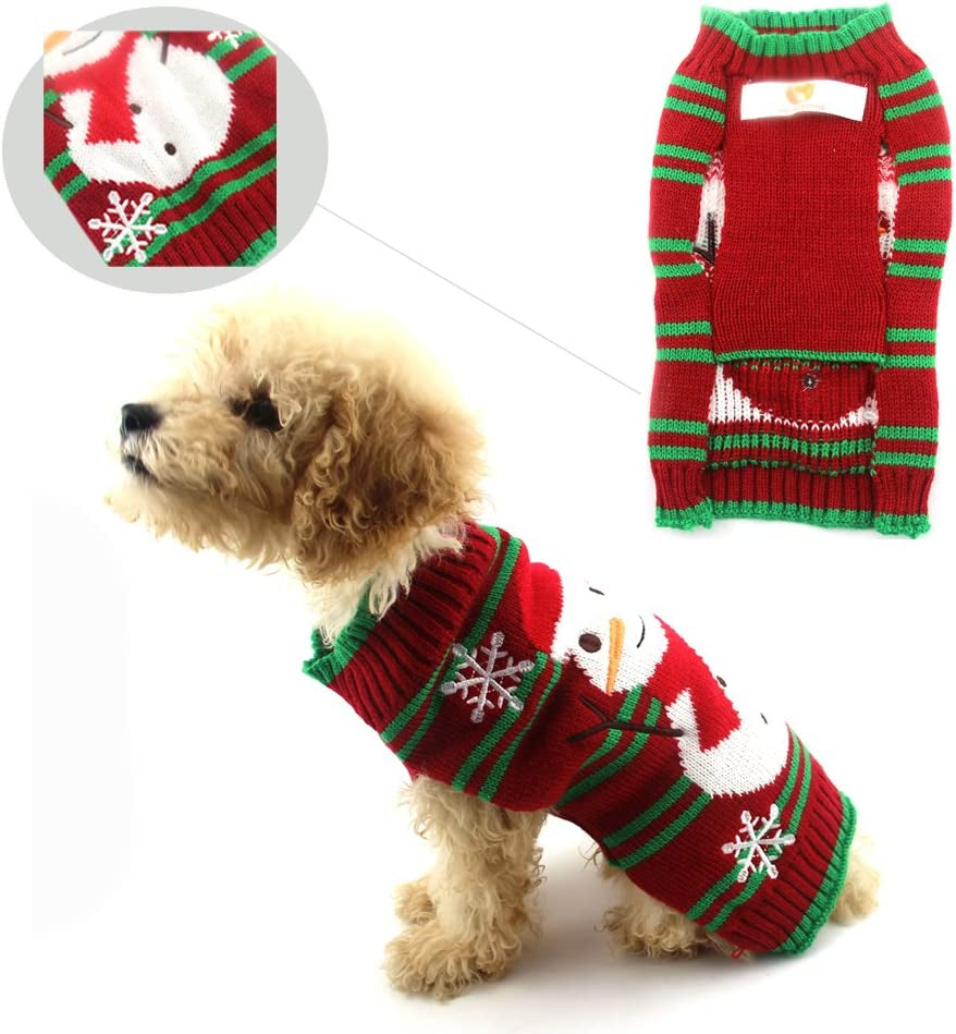 Dog Snow Sweaters Snowman Sweaters Xmas Dog Holiday Sweaters New Year Christmas Sweater Pet Clothes for Small Dog and Cat