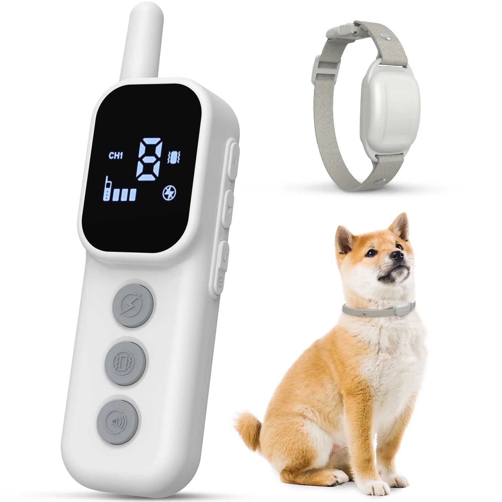 Dog Shock Collar, Dog Training Collar with Remote, Shock Collar for Dogs with Beep, Vibration, Safe Shock, Rechargeable Waterproof Dog Collar for Small Medium Large Dogs